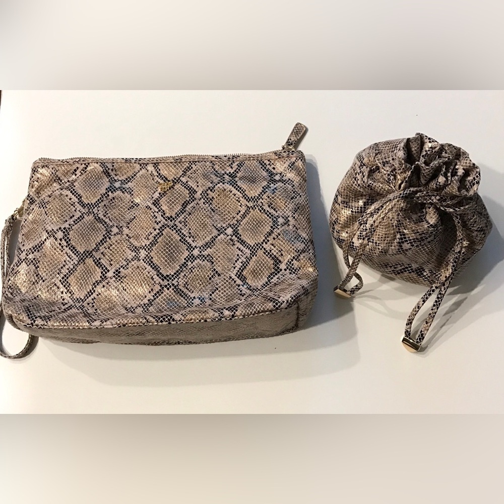 PurseN Litt Getaway Makeup Case & Jewelry Bag - Python NWT
